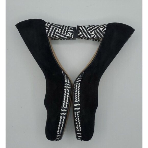 Linea Raffaella Black Suede Geo Designed Heels Pump VERA GOMMA SZ 39.5/8.5 Italy - Picture 7 of 14